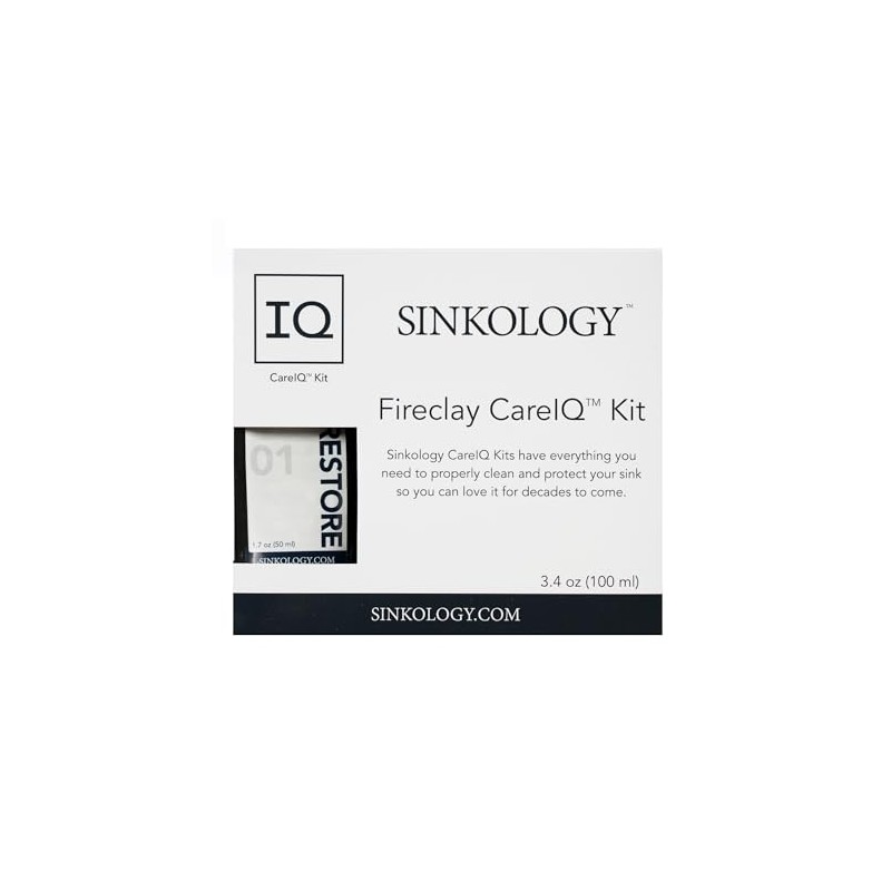 Sinkology SinkSense Fireclay Sink Care Kit, Cleaner and Protect System,