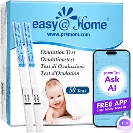 Easy@Home Easy@Home 50 Ovulation Test Strips-Width of 5mm-Powered by Premom Ovulation Predictor iOS and Android App