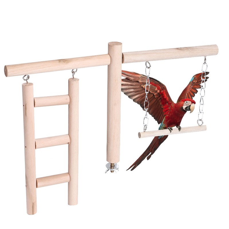 Pet Bird Parrot Chewing Biting Stand Toy Parrot Wood Climbing