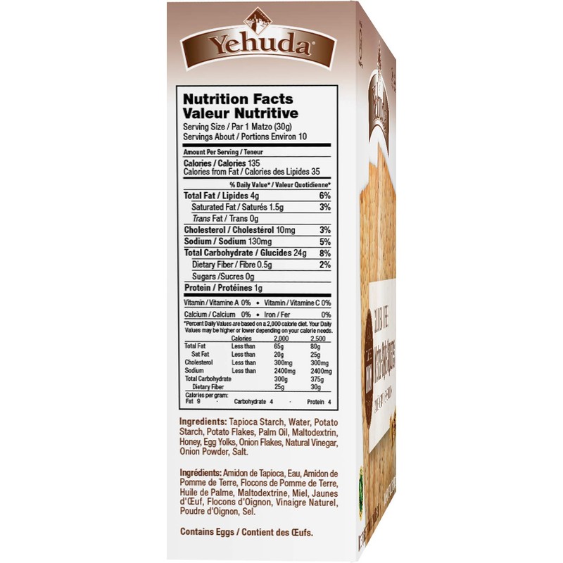 Yehuda Gluten-Free Matzo Squares Toasted Onion, 10.5 Ounce (Pack of
