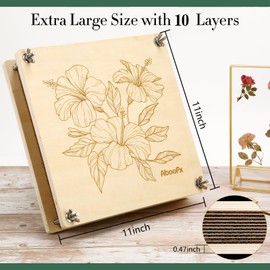 Aboofx Flower Press Kit, Craft Kits 11"x11" 10 Layers Wooden Flower Pressing Kit for Crafts Pressed Flowers and Plant for DIY Art, Preservation for Bookmark Frame Wedding Flower Drying