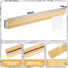 AmazingSpark 2 Pack Restaurant Ticket Holder 16 Inch Bamboo Receipt Holder Slide Check Rack Bill Orders Ticket Tab Display Rail for Commercial Office Cafes Pubs Bars Restaurant