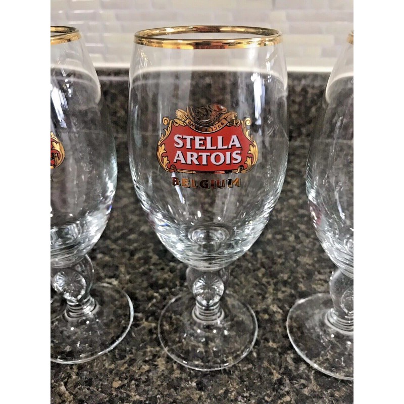 Stella Artois 4-Pack Original Gold Rim Glass Chalice 33cl