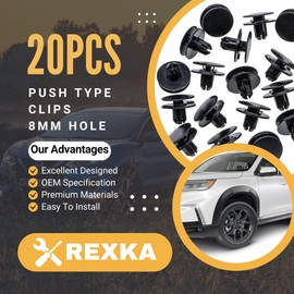 Rexka 20pcs Front Fender Liner Retainer Clip 91501-TR0-003 for Honda Acura Accord Civic Clarity Crosstour CR-V Fit Odyssey ILX MDX NSX RDX RLX TLX TSX