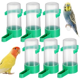 Alimentador de agua para pájaros: 10 tazas de almacenamiento para alimentación de agua de loro, alimentador de pájaros, dispensador de bebidas de agua, accesorios para jaula de pájaros