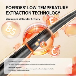 POEROES 50 Capsules Hair Oil With Argan Avocado & Moroccan Oil - Hair Vitamins A C E Pro B5 - Hair Serum for Frizzy and Damaged Hair ， Leave In Conditioner ，Conditioner for Women & Men ， Haircare Shampoo Comfort Cleansing