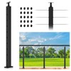 Gyykzz 36" Cable Railing Post, Adjustable Top Level Drilled Railing