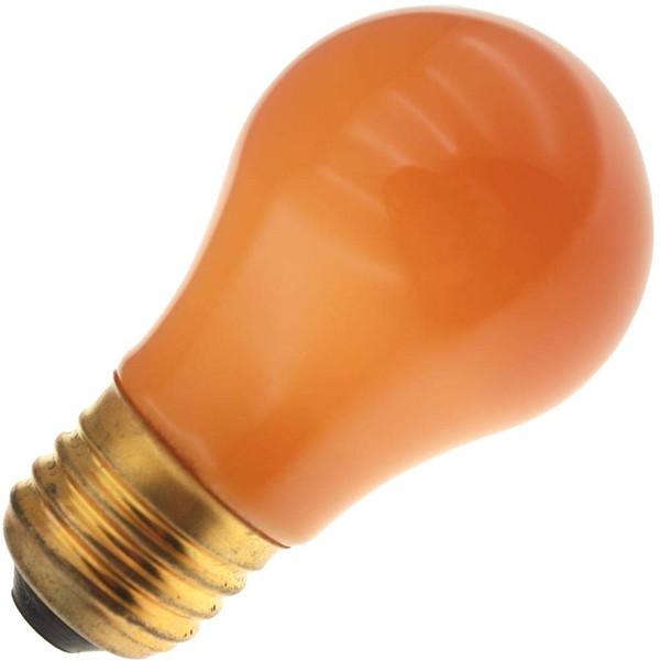Decorative/Novelty 15A15, 15 Watt, 130 Volt, Medium Base, Painted Orange A15 Light Bulb