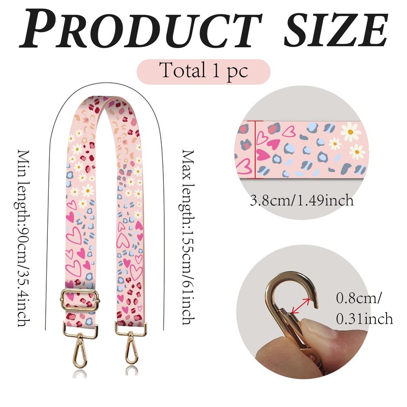 CREATCABIN Purse Strap Replacement Crossbody Wide Shoulder Strap Adjustable 1.49"