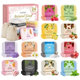 Product Description Reference 올리브 추출물 보습 바디워시 페이스가 포함된 24팩 내추럴 바 비누 선물 세트 여성용 대량 감사 교사 Natural Bar Soap Gift Set for Women, 24 Pack with Olive Extract Moisturizing Body Wash and Face Bar