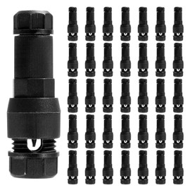 PATIKIL Low Voltage Wire Connector, 36 Pcs 12-20 Gauge Wire Connector Landscape Light Cable Connector Connectors Waterproof for Landscape Lights, Black