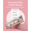 4-Pack Premium SmoothGlide Women’s Razors Blades - Diamond-Coated 6-Blade Razors