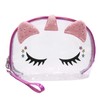 MOSSTYUS Plush Unicorn Cosmetic Bag Organizer 3 Pieces Travel Toiletry