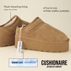 CUSHIONAIRE Women's Huggy Genuine Suede Cozy Mule Platform +Memory Foam,