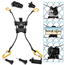 Fitharbour Fence Mount 3 in 1 Action Camera Chain Link Backstop Bracket Fence Mount for Waterproof Action Digital Camera Smartphone Fence Paddle Board Kayak Record Baseball Tennis Softball