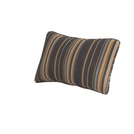 Mozaic AZPS2580 Indoor Outdoor Sunbrella Lumbar Pillows with Corded Edges, Set of 2, 12 x 24 inches, Grey & Orange Stripes