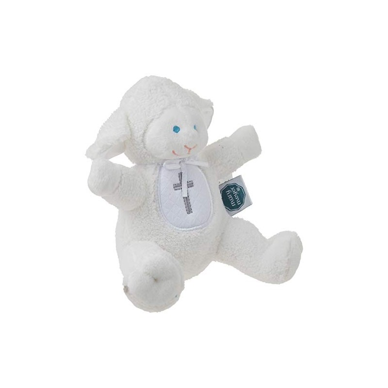 Mary Meyer Baby Rattle Soft Toy, 5-Inches, Christening Lamb,White