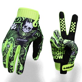 Fast passion Fast passion Skeleton-Paw Motorcycle Gloves for Men&Women,Cycling Glove Breathable Dirtbike Glove for ATV MTB Motocross Racing (Green02, XL)