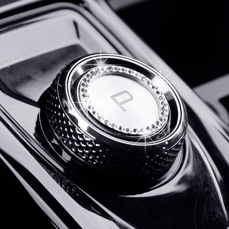 8 Pack Bling Car Crystal Rhinestone Ring Emblem Sticker, Auto