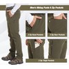 MOURCE Fleece Lined Mens Hiking Pants Zip Pockets, Winter Snow