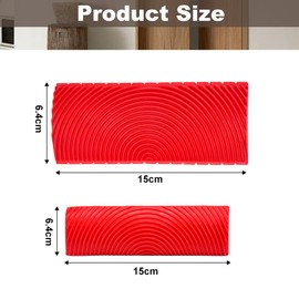 SLTAXAR Wood Grain Printing Tools STAXAR 2 Pieces Wood Grain Roller Wood Grain Rubber Wood Grain Tool Rubber Wood Texture Painting Roller for DIY Decoration