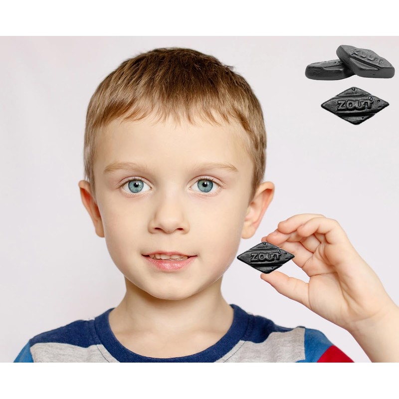 Fruidles Diamond Licorice Gummies, Slightly Salted Black Licorice (Half-Pound)