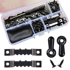 Amerlery 100 Pieces Frame Picture Turn Buttons and 25 Pieces Sawtooth Picture Frame Hanging Hangers Double Hole with 150 Pieces Screws for Hanging Pictures, Photos, Drawing