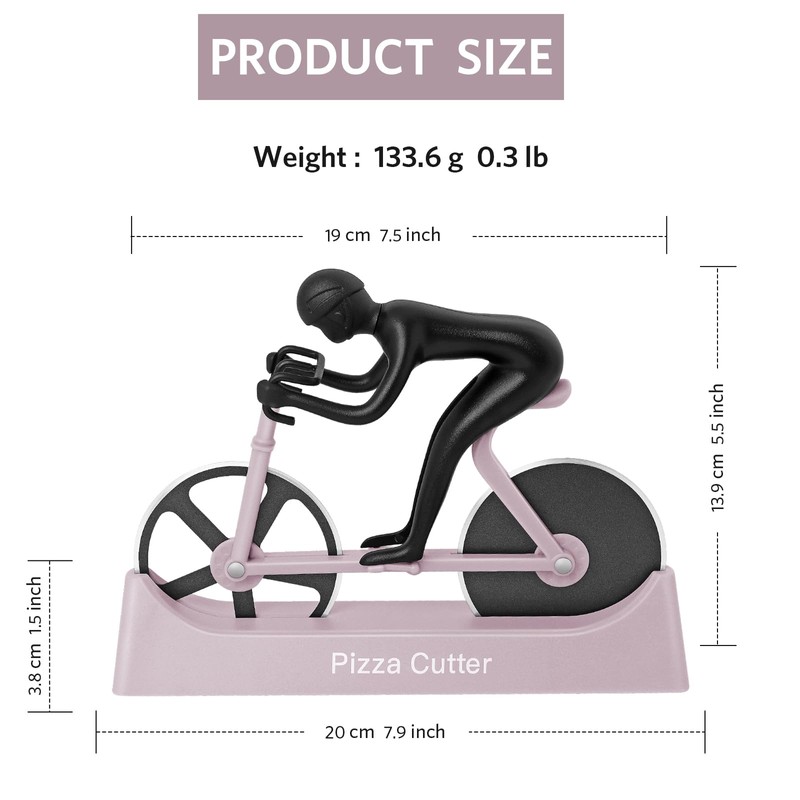 KUONIIY Pizza Cutters, Bicycle Pizza Cutter Dual Stainless Steel Super