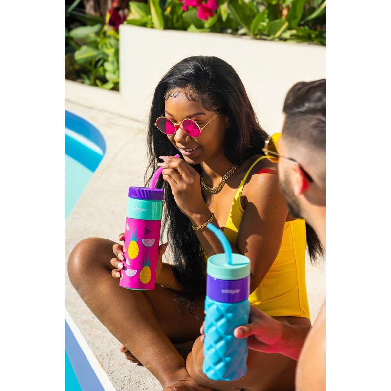 COOL GEAR GO GRIP 24oz Plastic Retro Squishy Water Bottle