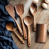 KEJJRIUTN 6 PCS Kitchen Utensils Set, Wooden Cooking Utensils, Wooden