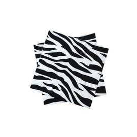 TUIC 40 Sheets Safari Zebra Animal Print Cocktail Napkins, 2-ply Black and white stripe Gingham disposable Paper, Napkins for Restaurant Bar Party(13'')