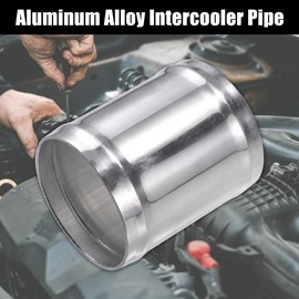 X AUTOHAUX OD 2.5" 63mm Length 3" 76mm Aluminum Alloy Tube Intercooler Pipe Straight Air Intake Tube with 4 Clamps Silver Tone for Car