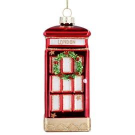Gisela Graham London Red Phone Box Hanging Decoration