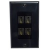RiteAV - 4 Port HDMI 2.1 Decorative Wall Plate (Black)