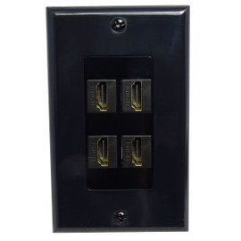 RiteAV - 4 Port HDMI 2.1 Decorative Wall Plate (Black)