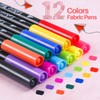 Siumir 12 Textile Pens Machine Washable Textile Paint Fabric Paints