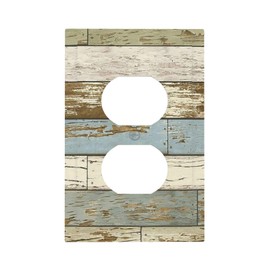Old Wood Grain 1 Gang Outlet Covers Duplex Receptacle Wall Plate Abstract Decorative Electrical Faceplate Lightswitches for Kitchen Bathroom Bedroom