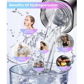 Amzany Hydrogen Water Bottle 6000-8000PPB, Portable Hydrogen Generator, Ion Water Bottle with LED Display, Suitable for Office, Travel and Daily Drinking