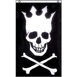 Skull with Crown Pirate Flag Polyester 3x5 Foot Crossbones Jolly Roger Banner