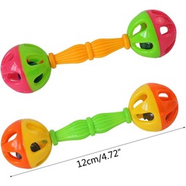 2 Pcs Multicolor Bell Bird Bauble Colorful Plastic Interactive Parrot Bauble for African for Grey Cockatoo for Bird Houses for Outside Clearance to Paint Convenient to Carry,Pet Supplies