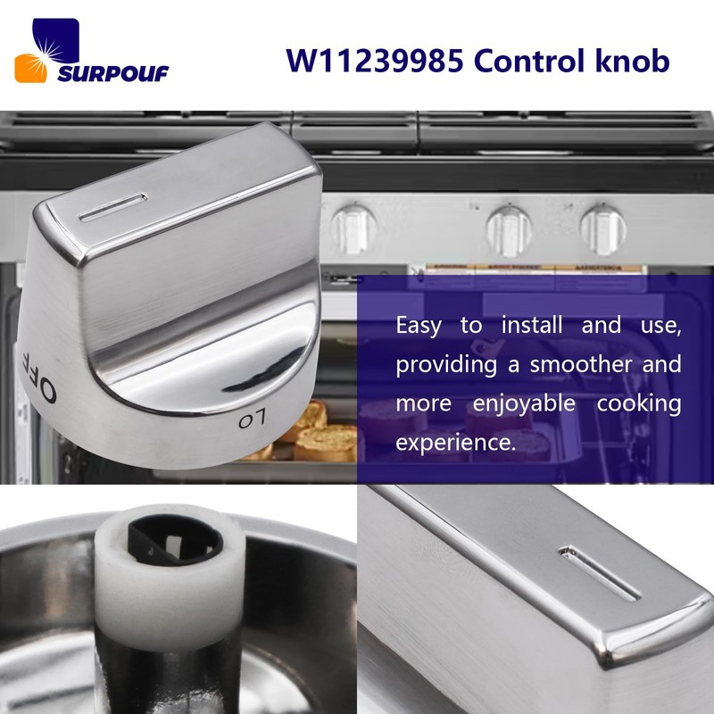 W11239985 Control Knob w10850015 Compatible With Whirlpool Gas Ranges Replace