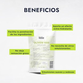 HEBBE Olivem 1000 500 g | Autoemulsionante Natural PEG-Free | Emulsiones Suaves O/W | Extra Hidratante