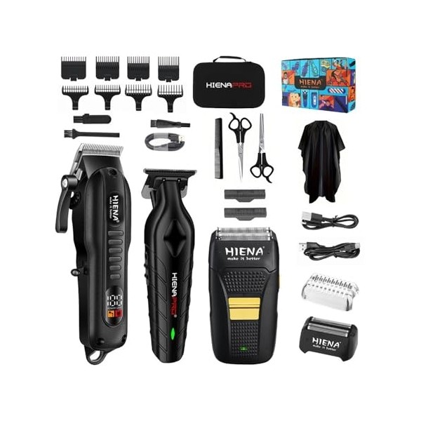 Razors Professional Haircut Set, USB Rechargeable, T-Cutter Carving Scissors, Men's