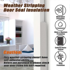 26 FT Door Frame Extra Thick Kerf Non-Adhesive Weather Stripping Seal Strip PU Foam, PE Cover, Groove Slot Installation for Large Gap, Sound, Dust, Water Insulation (26ft, White, Extra Thick Flanged)