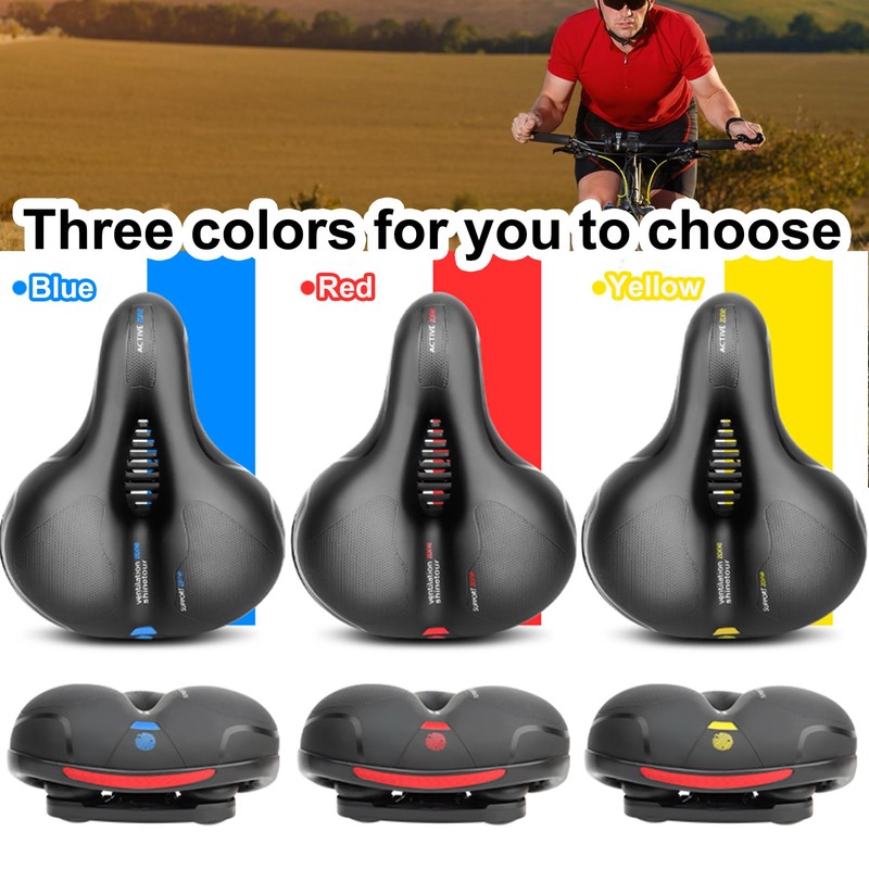 Qcdou Bicycle Saddle Men Women Comfortable Gel Ergonomic Bicycle Saddle