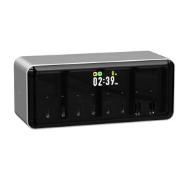 LIMETA MDSS2 8-in-1 200W Desktop Charging Station,Fast Charging Station, Fast Charging Smart Power Distribution Screen Display with Timer Charging/Alarm Function APP Link,6 Port USB-C 65W Max
