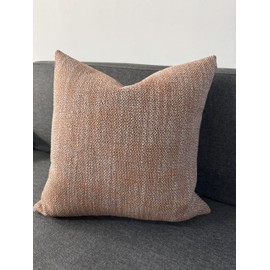 DH Changshan Grey/Terracotta Pack of 2 Couch Decorative Throw Pillow Covers 18x18 Inch Polycotton Minimalist Basketweave Woven