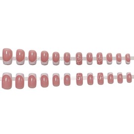 24 PCS French Fake Nails, French Heart Design Fake Nails, White French Nail Tips, Press On Nails Full Coverage Glossy False Nails, for Women Girls Valentines Days Nails Art