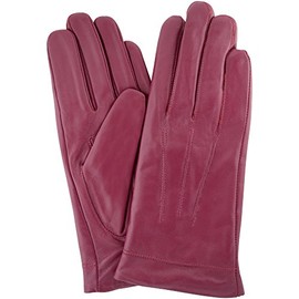 SNUGRUGS Womens Butter Soft Premium Leather Glove with Classic 3pt Stitch Design & Warm Fleece Lining - Pink - Small (6.5")