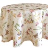 texpot Tablecloth 130 cm Round Print Butterfly Spring Tablecloth Summer